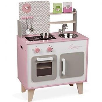 Janod- Macaron Cocina de Juquete, Multicolor, 53 x 30 x 78 cm