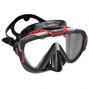 Máscara de Buceo Mares Pure Wire Eco Box, Adulto Unisex, Intercambiable, Negro y Rojo