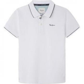 Pepe Jeans Kids Short Sleeve Polo New Thor White 16 Years Casual Cotton
