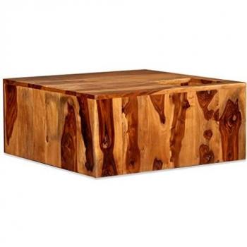 vidaXL Mesa Centro Madera Sheesham 70x70x30 cm Mesita Mesilla Mueble Auxiliar