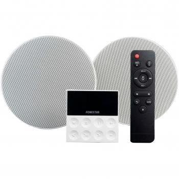 Fonestar KS-WALL Kit de Sonido Empotrado en Techo con Amplificador de Pared, 2 Altavoces, Bluetooth, USB, FM y AUX