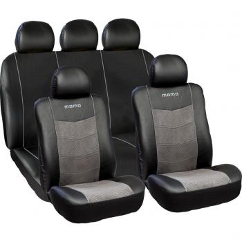 Momo MOM-SC032BG Premium Fundas en Simil Cuero, Negro-Gris