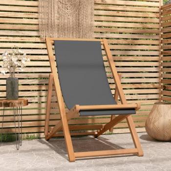 Silla de playa plegable de madera maciza de teca gris sólida
