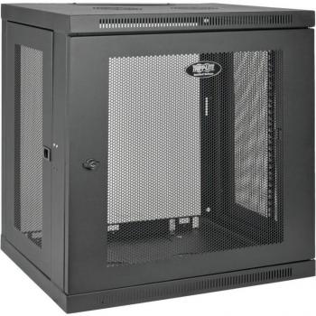 Tripp Lite SmartRack 12U Low-Profile Switch-Depth Wall-Mount Rack Enclosure Cabinet (SRW12U), Wall Mounted, 12U Capacity, 90.7 kg Max Weight, 20 kg Weight, Black