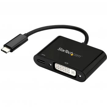 Cable Matters USB-C to DVI Adapter with Power Delivery for Charging - 1080p USB Type-C to DVI-D Single Link Video Display Converter with 60W PD Pass-Through - Thunderbolt 3 Compatible - Black