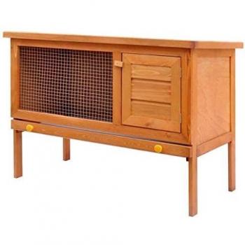 vidaXL Outdoor Rabbit Hutch Small Animal House Pet Cage 1 Layer Wood