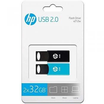PENDRIVE HP 32GB USB2.0 V212W Negro - Pack 2 PENDRIVES