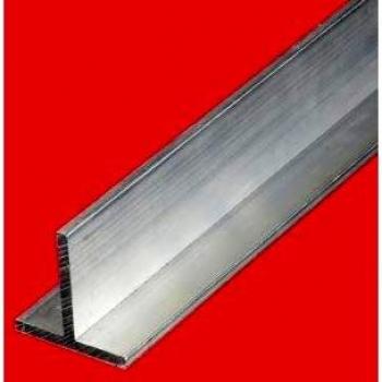 Perfil de aluminio en T 25x25 mm, espesor 2 mm, longitud 4 metros