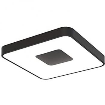 Plafón cuadrado LED negro 80W regulable con control remoto 2700K-5000K, 3900lm, 3 años de garantía