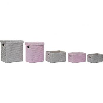 Pack de 5 cestas de polipropileno DKD Home Decor