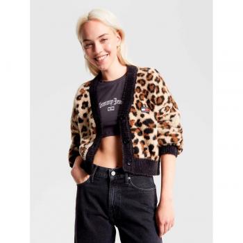Cardigan Tommy Jeans Leo Leopardo Beige Mujer