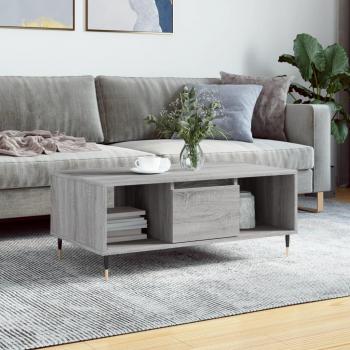 Mesa de centro Sonoma gris 90x50x36,5 cm madera multicapa contrachapada