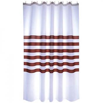 Cortina de Baño de Poliéster MSV 180x200 cm - Línea Chocolate - Antimoho y Premium