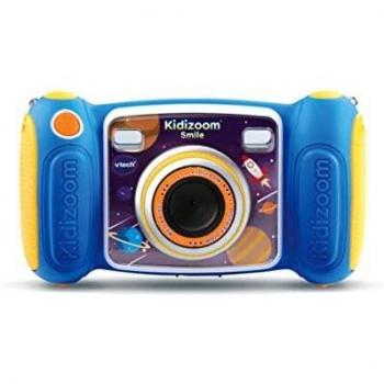 VTech - Kidizoom Smile Azul Cámara de Fotos para niños a Partir de 3 años - Versión FR