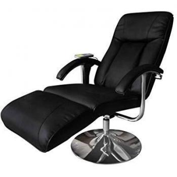 vidaXL Sillón de Masaje Eléctrico Reclinable de Ver TV Negro Silla Masajeadora