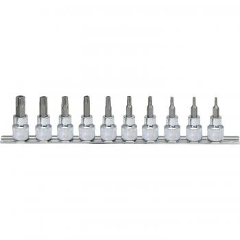 Juego de llaves de vaso 3/8 CHROMEplus con puntas Torx, 10 piezas, KS Tools 918.3970