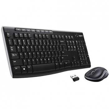 Logitech MK270 - Set de Teclado y Ratón Inalámbrico, Compacto con 8 Teclas Multimedia, Tecnología 2.4GHz, Duración de Batería de 2 Años, Compatible con PC y Portátil, Diseño QWERTY Español - Negro