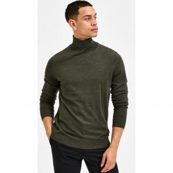 Jersey de hombre liso con cuello alto Selected