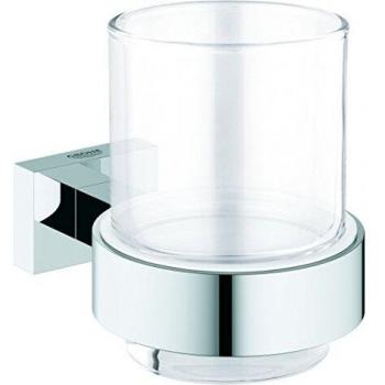 GROHE Essentials Cube | Badaccessoires - Glas mit Halter | 40755001