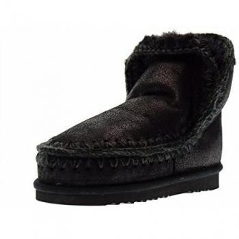 Mou Eskimo 18 Black Flat Ankle Boots for Women Size 38