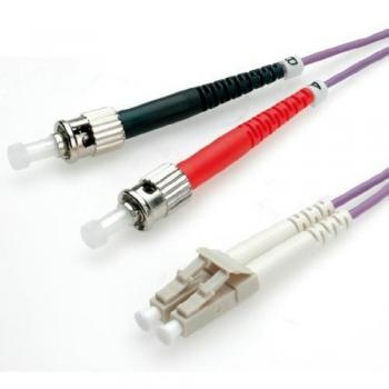 Cable de fibra óptica VALUE 50/125µm OM4 LC/ST violeta 0.5m