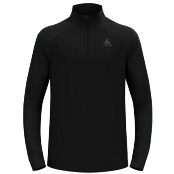 Forro Polar Odlo Essential Ceramiwarm con Media Cremallera, Manga Larga, Color Negro Mate, Talla L