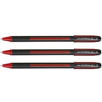 Penna a sfera Jetstream stick Uni-Ball rosso nero/rosso 1 mm MSX101/1 R