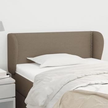 Cabecero de Tela Gris Taupe con Orejas 93x23x78/88 cm