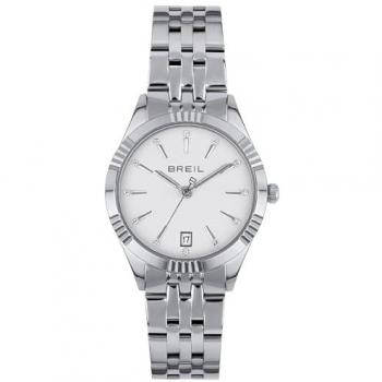 Reloj Breil Mujer Esfera Blanca Solo Tiempo Movimiento - 3 Cuarzos Lancette y Pulsera de Acero Plateado TW1993