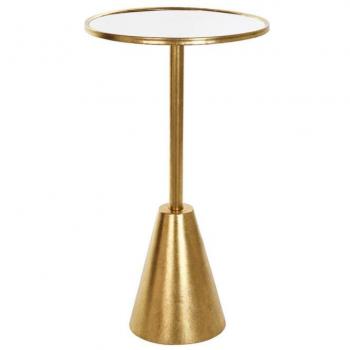 Mesa auxiliar DKD Home Decor Espejo Dorado Metal (40 x 40 x 72 cm)