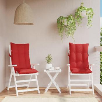 Highback Chair Cushions Set of 2 Red Oxford Fabric