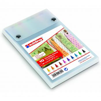 Edding 4-4600003 - PaCK de 10 Lápices punta ojival para textil, colores surtidos, 1 mm