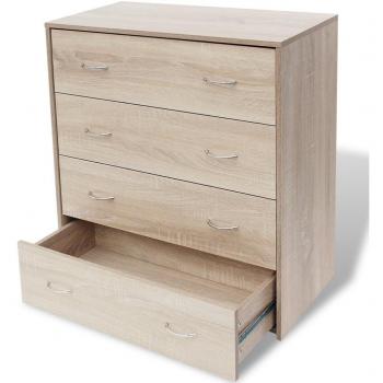 vidaXL Cómoda con Cuatro cajones Roble con Las Dimensiones 60 x 30,5 x 71 cm