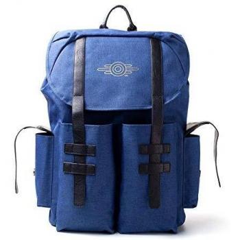 Mochila Fallout 76 Azul Melange con Logo Dorado Impreso 41cm