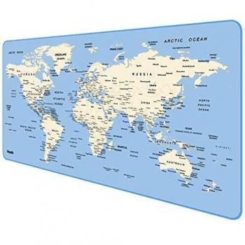 Anpollo Alfombrilla Gaming 900x400x3mm Alfombrilla Raton Ordenador XXL Alfombrilla Raton Base para Mesa Grande Mapa Mundi