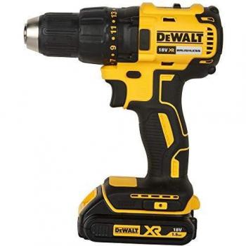 DEWALT DCD777S2T-QW - Taladro Atornillador sin escobillas XR 18V, 13mm, 65Nm con 2 baterías Li-Ion 1.5Ah y maletín TSTAK, negro, amarillo
