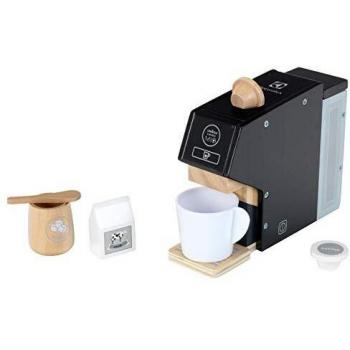 Theo Klein 7401 Cafetera Electrolux de madera - Incluye taza, cápsulas, leche y azúcar - Accesorios para cocinas de juguete - Juguete para niños a partir de 3 años