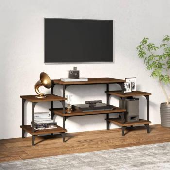 Mueble para TV de madera multicapa en color roble marrón, dimensiones 117x35x52 cm