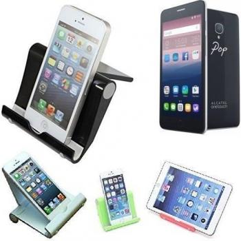 Escritorio Soporte universal dock para Alcatel One Touch Pop Up, negro, fuerte, ligero y compacto | Multi-ángulo del sostenedor del soporte portátil para tabletas, e-readers y smartphones Fold-Up Docking Station cuna del muelle turística montaje muelle