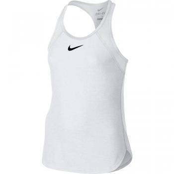 NIKE Slam Tank YTH Camiseta Sin Mangas, Niñas, Blanco