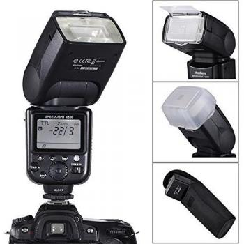 Voeloon V500 i-TTL del Flash Speedlite para Nikon DSLR / D5300 D7000 D7100 D90 D5200 D700 D800 D300 D300S D610 D4 D3S D3X + Flash Soporte + Bolsa Protectora + Difusor
