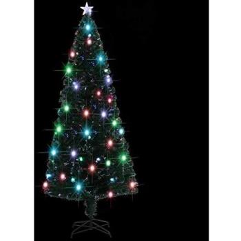 vidaXL Arbol de Navidad Artificial con Soporte/LED 120 cm 135 Ramas Hogar Decoración Navideña Estilo Abeto Pino Adornos Fiesta Christmas Celebración