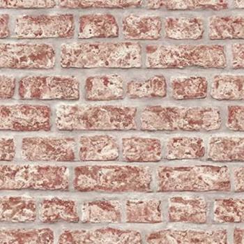 Noordwand Topchic Papel Pintado Ladrillos Rojo y Gris - Revestimiento mural decorativo, diseño de ladrillos, colores rojo y gris, ideal para decoración de paredes en el hogar
