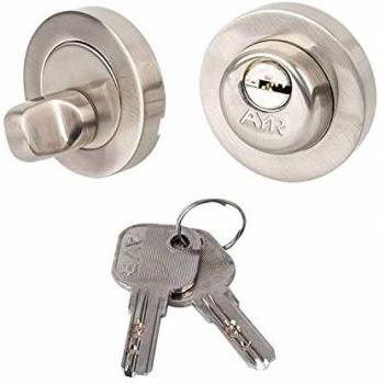 AYR 10352 Picaportes y cerraduras para Puertas. Sistema Close sobre manillas con Roseta, Níquel Satinado, 51mm de diámetro