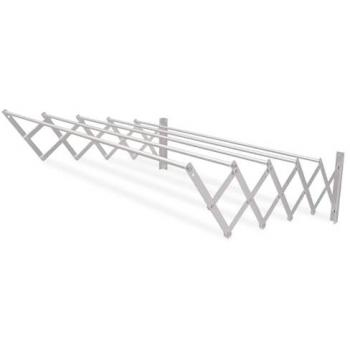 Tendedero Extensible de Pared 180 cm en Aluminio Plata - Plegable y Resistente