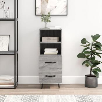 Aparador de madera multicapa gris Sonoma 34,5x34x90 cm