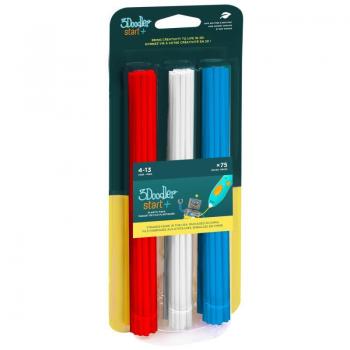 Filamento 3Doodler Start Eco-Mix PLA compostable 1.75mm - Azul, Rojo, Blanco - 1g