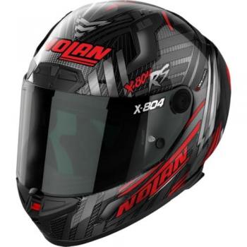 Nolan Casco Integral X-804 RS Ultra Carbon Rojo-Gris, Negro Gris Rojo, Spectre 018 S