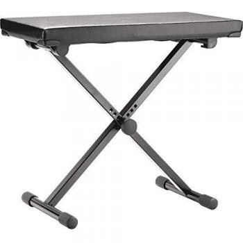 K&M 14075 Adjustable Black Keyboard Bench with Leather Seat
