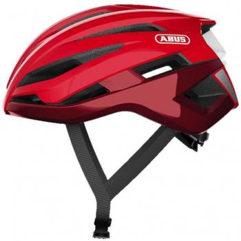 Casco de bicicleta Abus Stormchaser rojo granate - Talla M, ligero, ventilación óptima, ajuste preciso, visor integrado
